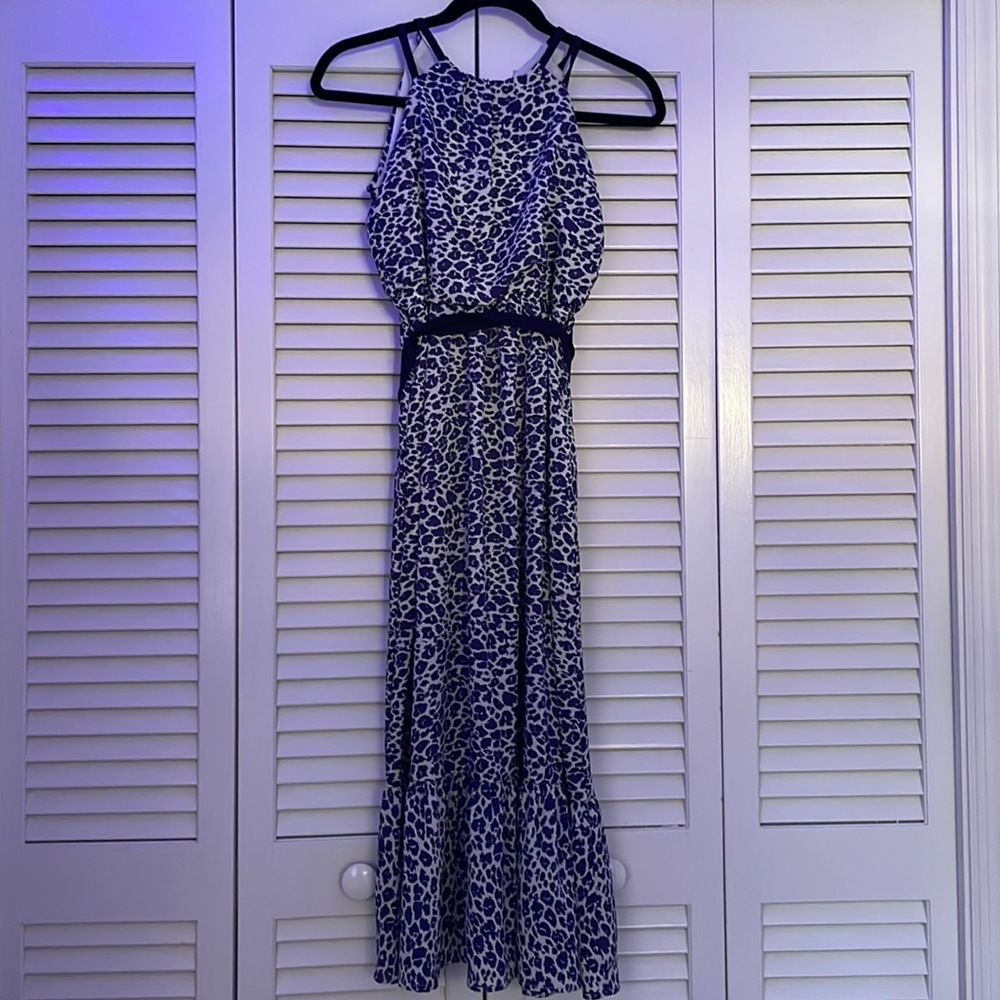 Long blue and white girl dress